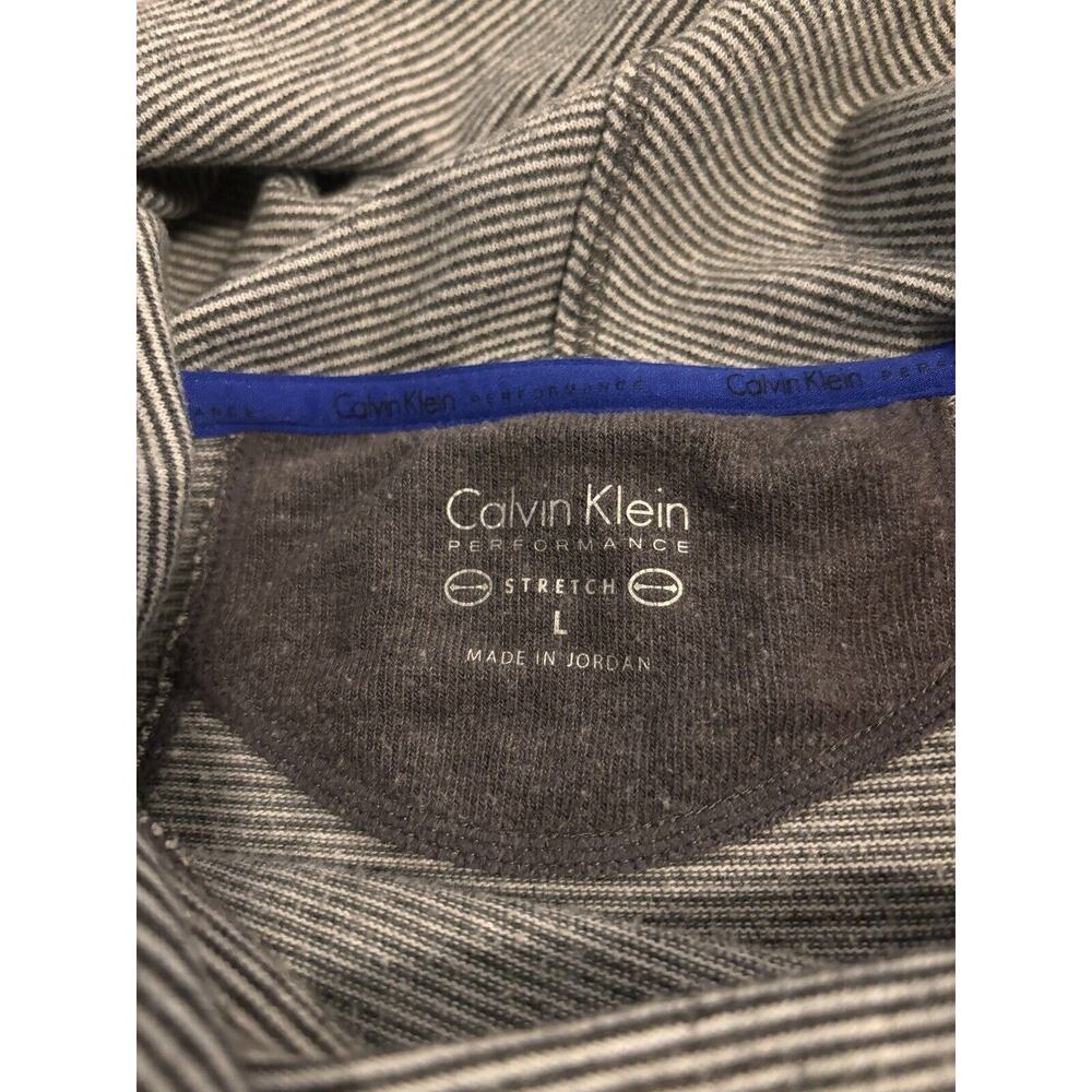 Women's Calvin Klein Performance Cowl Neck Front Wrap Grey/white Sweater Size L - Picture 7 of 10